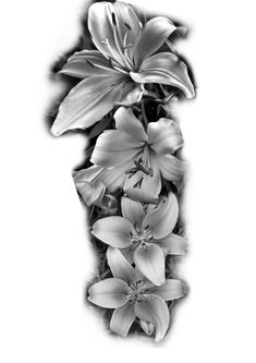 black and white photograph of flowers in the shape of an arrow