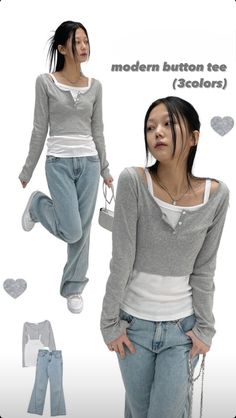 Acubi club, Korean fashion, Acubi fashion, Asian style, Korean style, Yesstyle Acubi Fashion School, Inverted Triangle Outfits Asian, Acubi Jeans Outfits, Summer Fits Korean Style, K Pop Idol Outfits Female, Camisole Layering Outfit, Causal Korean Outfits, Y2k Acubi Fashion