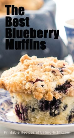 the best blueberry muffins on a plate