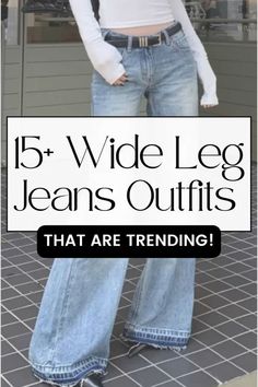 Here are the best wide leg jeans outfits that are trending right now. Click to learn more! Crop Top And Wide Leg Jeans Outfit, Flared Ankle Jeans Outfit, Fall Outfits Women Wide Leg Jeans, Faded Wide Leg Jeans Outfit, How To Style Palazzo Jeans, Cropped Wide Leg Pants Outfit Fall, Big Leg Jeans Outfit, Wide Leg Jeans Sweater Outfit, Styling Wide Legged Jeans