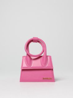 Find JACQUEMUS Mini Bag on Editorialist. The Jacquemus Mini Bag features a top handle, a flap closure with a turn lock, and a detachable and adjustable shoulder strap. It can be worn on the shoulder, hand carried, or worn crossbody. Mini Jacquemus, Jacquemus Mini Bag, Pink Jacquemus, Pink Mini Bag, Bag Jacquemus, Women Crossbody Bag, Italian Fashion Designers, Pink Mini, Italian Fashion