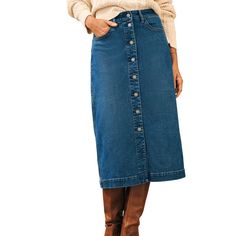 **Tiny Lighter Spot At Bottom Of Skirt. See Pic.** New With Tags Faherty Denim Skirt In Mercer Bay, Size 28. Retails For $148. Waist Measures 14.5" Across Front, Hips Measure 18" Across Front And Length Is 30.75". Fitted Button-up Denim Skirt For Fall, Blue Denim Skirt With Button Zip Fly, Fall Denim Blue Button-up Bottoms, High Rise Denim Skirt With Buttons, Dark Wash Button Closure Skirt For Fall, Non-stretch Denim Skirt With Button Closure, High Rise Medium Wash Skirt For Fall, High Waist Buttoned Denim Skirt For Fall, Fall Button-up Fitted Denim Skirt