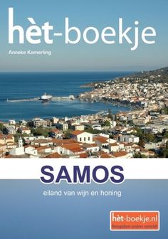 a book cover with the words samos and an image of a city in the background