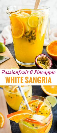 passion fruit and pineapple white sangria