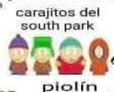 a sign with three people wearing hats and one has the words, carquitos del south park polin