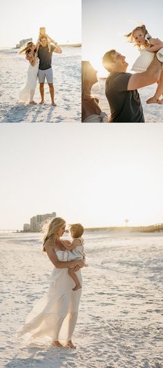 a man holding a woman on top of a sandy beach