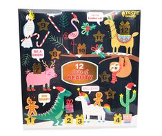 the 12 days of beauty sticker book with animals, birds and cactuses on it