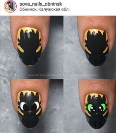 How To Train Your Dragon Nails, Animation Nails, Disney Acrylic Nails, Eye Nail Art, Beauty Hacks Nails, Diva Nails, Vintage Nails, Diy Acrylic Nails