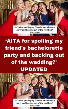 some people are posing for a photo with the caption that reads, atta for spoiling my friends bachelor party and backing out of the wedding? updated