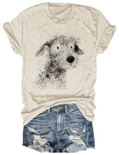 PRICES MAY VARY. Women's Summer Dog Printed T-Shirt Funny Cute Animal Graphic Tees Tops Material: soft material; Lightweight, soft and breathable. Style:Round Neck Tops, short sleeve T-Shirt, graphic tshirt, casual tops, funny cute tees. Suitable for matching pants, leggings, skirts, shorts, jeans, and so on. As different computers display colors differently, the color of the actual item may vary slightly from the above images, thanks for your understanding. Trendy Tops For Women Casual, Retro Tshirt Design, Sketchbook Practice, Bulldog Tshirt, Shirt Design For Girls, Cute Tees, Tops For Women Casual, Animal Graphic Tee, Funny Dog Shirts