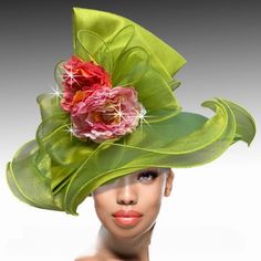 Church Hat 3104 HUMMINGBIRD-LM Adjustable Hats For Church Carnival, Green Fitted Costume Hat For Church, Green Costume Hats For Church And Kentucky Derby, Fitted Green Costume Hats For Church, Green Top Hat For Summer Church Events, Green Top Hat For Church, Green Kentucky Derby Church Hats And Headpieces, Elegant Church Hats For Carnival, Green Summer Costume Hats And Headpieces For Church