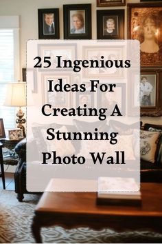 a living room filled with furniture and pictures on the wall above it is an image of a