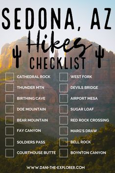 the sedona, az hike checklist