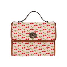 Cherry Handbag, Retro Handbag, Red cherry handbag, Retro Satchel, Cute handbag, Cherry Print Bag, Pink Red handbag, Women's Purses Designed in California, Handmade to order overseas. The Cherry Handbag is a retro-inspired and adorable women's purse with a vibrant red color and an all-over cherry print. Its structured satchel design exudes a sense of nostalgia while the playful cherry pattern adds a touch of whimsy. With adjustable straps, this cute handbag offers versatility in carrying options, Women's Purses, Cherry Pattern, Retro Handbags, Cute Handbags, Modern Boutique, Red Handbag, Rose Rouge, Red Cherry, Cherry Print