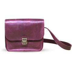 metallic purple cross-body bag Purple Cross, Leather Rivets, Leather Crossbody Bags, Statement Bag, Calf Hair, Black Forest, Online Bags, The Chic, Full Grain Leather