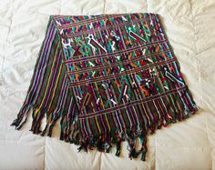 "This is a beautiful vintage Guatemalan, hand woven piece with beautiful traditional designs and radiant colors, made of 100% cotton. It measures 59\" long including fringe and 23.5\" wide. A stunning addition to any home, it could be hung on the wall, placed over a table, dresser, or anywhere your creative self can imagine! Let me know if you have any questions I would like to see additional photos. Happy shopping and thanks for looking!" Guatemalan Weaving, Maya Art, Indigenous Art, Tapestry Wall Hanging, Traditional Design, Hand Woven, A Table, Etsy Gifts, Dresser