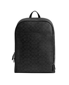 in stock Coach Men, Signature Canvas, Canvas Backpack, Charcoal Color, Dillard's, Global Fashion, Gotham, Laptop Sleeves, Travel Bags