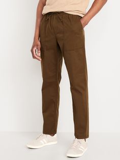 Loose Taper Utility Pants | Old Navy Elevated Casual Straight Cargo Pants With Elastic Waistband, Drawstring Pants For Elevated Casual Fall Wear, Drawstring Pants For Elevated Casual Fall Occasions, Utility Straight Leg Pull-on Pants, Everyday Straight Pants With Drawstring, Relaxed Fit Paperbag Waist Workwear Pants, Relaxed Fit Paperbag Waist Pants For Work, Everyday Straight Drawstring Pants, Fall Paperbag Waist Pants With Elastic Waistband