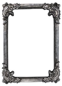 an ornate silver frame on a white background