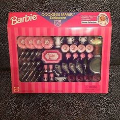 barbie's cooking magic tableware set in its box