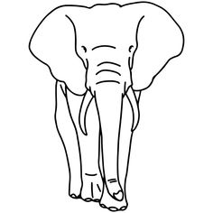 an elephant is shown in black and white