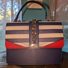 Grab This New Red, White & Blue Aldo Bag. Carry With Top Handle Or Included Crossbody Strap. Gold Tone Hardware. Magnetic Closure. Exterior Zipper Pocket Interior Slip And Zipper Pocket Trendy Navy Rectangular Shoulder Bag, Blue Square Bag With Gold-tone Hardware, Blue Square Bags With Gold-tone Hardware, Aldo Purses, Aldo Bags, Black Chain, Quilted Bag, Womens Crossbody Bag, Leather Chain