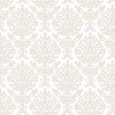 a white wallpaper with an ornate design