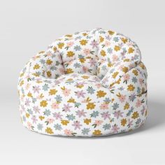 a flower print bean bag chair