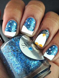 nail 360.1 Penguin Nails, Christmas Nail Art Designs, Holiday Nail Art, Nails 2020, Ideas Nails, Winter Nail Art, Winter Nail Designs