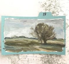 a piece of paper with an image of a tree on it