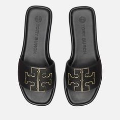 Comfortable and versatile, you'll reach for Tory Burch's slide sandals often. They're made from padded leather that hugs the foot and have a cushioned foam insole for extra support. The raised 'Double T' is traced with a gold-tone trim for subtle shine.