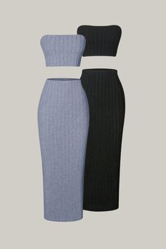 two dresses with one black and one grey