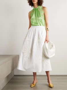 Spring Formal Embellished Skirt, Elegant Embellished Spring Skirt, Embellished Evening Skirt For Summer, Elegant Embellished Flared Skirt, Luxury Silk Skirt For Spring, Silk Wedding Skirt For Summer, Summer Wedding Silk Skirt, Glamorous Summer Wedding Skirt, New York Outfit