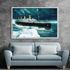 Titanic Canvas, Titanic Wall Decoration, Titanic Ship Poster, Titanic Glaciers Painting, Titanic Painting Gift, Ready to Hang. A PERFECT WALL ART GIFT All Orders Are Custom Made. This ensures that you'll have a longer-lasting, higher quality product, guaranteed not to fade indoors for many years thanks to the original inks we use. Our products allow you to decorate your home according to your personal taste, enhancing the positive energy in your environment and presenting a better reflection of Titanic Painting, Titanic Ship, Ship Poster, Personal Taste, Painting Gift, Wall Art Gift, Custom Artwork, Titanic, Wall Decoration