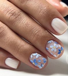 Memorial Day Nails, Short Fake Nails, Press On Nails Short, Spring Nail Trends, Lovely Nails, Stick On Nails, Nail Designs Spring, Cute Nail Designs, Floral Nails