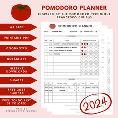 the printable planner for tomato planner