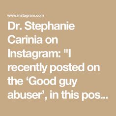 the quote for dr stephanie carina on instagramm i recently posted on the good guy