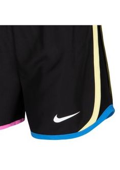 Dri-Fit tempo shorts with a classic Nike swoosh print. Designed with a stretch-heat transfer blocker on the front, these shorts will keep her cool even during playtime. | Nike Girls 4-6x Tempo Shorts Nikes Girl, Nike Swoosh, Dri Fit, Heat Transfer, Heat, Nike