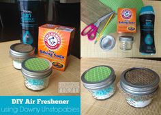 three different pictures showing how to make homemade air fresheners