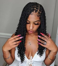 Bob Braids Hairstyles, Short Box Braids, Goddess Braids Hairstyles, Braids With Curls