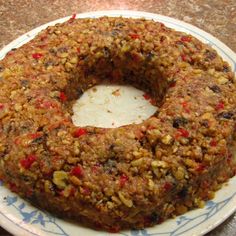 a cake on a plate sitting on a table