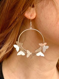 Make a statement with our bold Butterfly Hoop Earrings. These stylish dangling hoops feature a beautiful multiple butterfly design. Elevate your look with these eye-catching earrings. Size: 1.5" hoop Butterfly: 0.5" x 0.75" Butterfly Hoop Earrings, Elevate Your Look, Butterfly Design, Pitcairn Islands, Guinea Bissau, Mozambique, Caribbean Netherlands, Sale Items, Gold Earrings