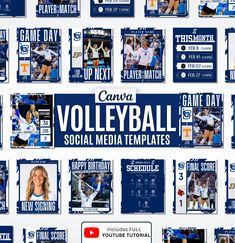 volleyball social media templates for photographers and fans to use on their team's website