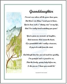 a poem written in watercolor on paper with an image of a tree and mountains