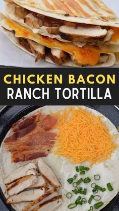 chicken bacon ranch tortilla with eggs and cheese