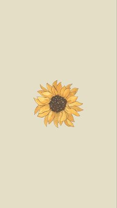 a drawing of a sunflower on a beige background