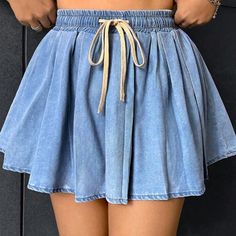 New Skirt Denim Casual Stretch Dark Wash Skirt, Stretch Denim Skirt For Day Out, Non-stretch Mini Skirt Casual, Casual Non-stretch Short Denim Skirt, Spring High Waist Dark Wash Skort, Stretch Denim Skort For Summer, Non-stretch Denim Mini Skirt For Summer, Stretch Denim Mini Skirt For Summer, Casual Non-stretch Mini Denim Skirt