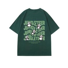 Cartoon Panda Cotton Olive Green Oversized Graphic Tee - graphictee.co Oversized Green T-shirt With Letter Print, Oversized Green Graphic Tee Shirt, Green Drop Shoulder Cotton T-shirt, Oversized Green Graphic Tee, Oversized Green T-shirt With Screen Print, Green Oversized Shirt For Streetwear, Oversized Green Shirt For Streetwear, Trendy Oversized Green T-shirt, Green Oversized T-shirt With Letter Print