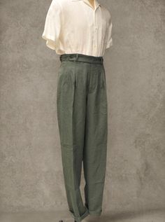 Big Boned, Belgian Linen, Wide Leg Pant, Heavy Weight, Wide Leg Pants, Green And Grey, Knitted Sweaters, Jade, Wide Leg