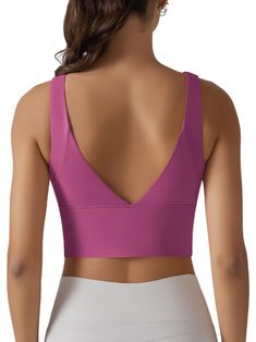 PRICES MAY VARY. Soft Comfortable Material: Crop tank sports bra make of lightweight, breathable and stretchy fabric, sweat-wicking keep you dry. Thees womens sports bras wrap you in buttery softness and offers luxurious comfort. Our longline sports bra designed for yoga and lounge. Light support. Design-- Full coverage V-back: Sports bra for women additional support with built-in no removeable pad, Great for low, medium and high impact activites. workout bras for women full figure with special Stretch V-neck Bra For Yoga, Stretch V-neck Yoga Bra, V-neck Workout Bra With Built-in Support, Moisture-wicking Seamless Sleeveless Sports Bra, Moisture-wicking Seamless Sports Bra, Sleeveless Seamless Sports Bra For Pilates, V-neck Sports Bra With Medium Bust Support For Workout, Pink Moisture-wicking Sports Bra In Seamless Fabric, Pink Moisture-wicking Seamless Sports Bra